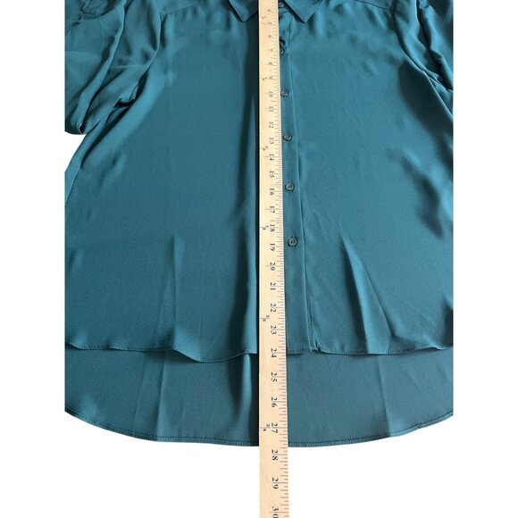 INC International Concepts Military Hunter Forest Button-Up Blouse Size Medium - Picture 6 of 16